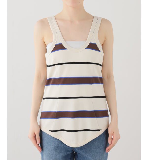 Plage「《一部店舗・WEB限定》TANC TOKYO / タンクトウキョウ PIQUET BORDER TANK ロンパース」|タンクトップ|
