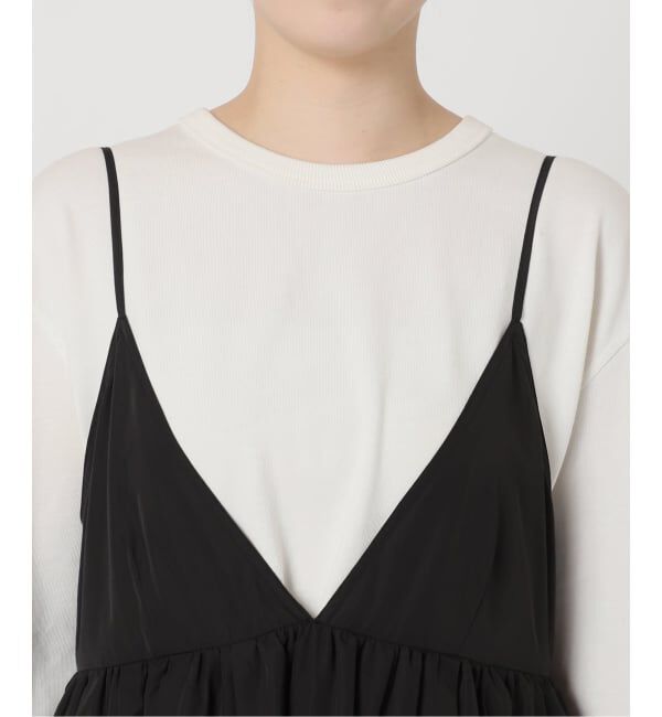 SLOBE IENA「《WEB限定/追加》タフタギャザーキャミワンピース」|ワンピース|