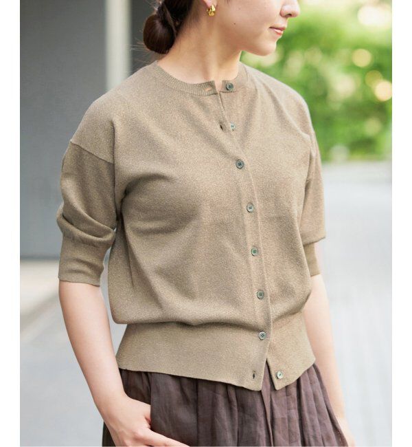 IENA「《追加2》LEVITAクルーカーディガン」|カーディガン|