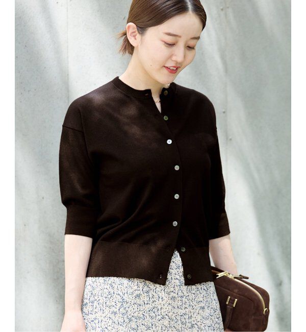 IENA「《追加2》LEVITAクルーカーディガン」|カーディガン|