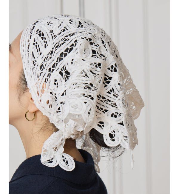 IENA LA BOUCLE「《追加》IENA LA BOUCLE バテンレースバブーシュカ」|バンダナ・スカーフ|