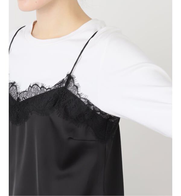 SLOBE IENA「サテンレースキャミソール」|キャミソール|