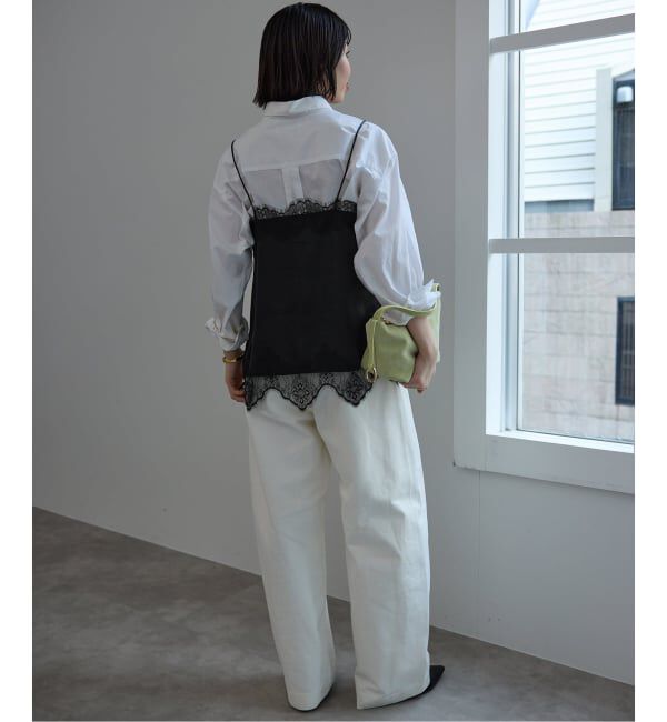 SLOBE IENA「サテンレースキャミソール」|キャミソール|