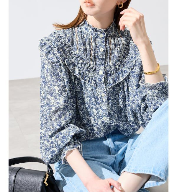 SLOBE IENA「《WEB限定/予約》フリルピンタックブラウス」|シャツ・ブラウス|