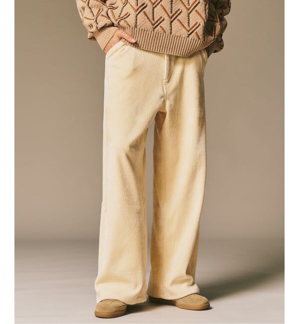 417 EDIFICE「メランジコーデュロイ カーブレッグパンツ」|その他|ホワイト
