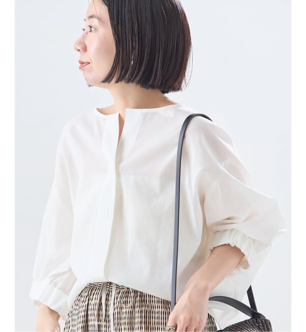 journal standard L'essage「《追加予約》オーガンジーニュアンスノーカラーシャツ」|シャツ・ブラウス|