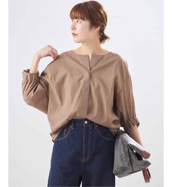 journal standard L'essage「《追加予約》オーガンジーニュアンスノーカラーシャツ」|シャツ・ブラウス|