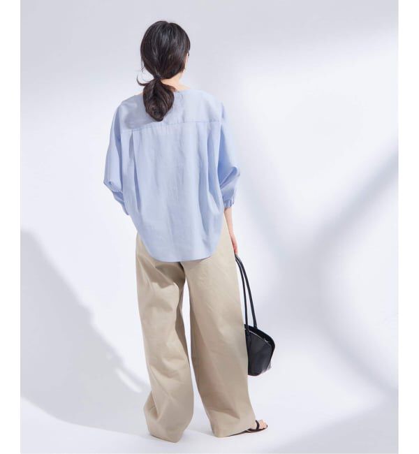 journal standard L'essage「《追加予約》オーガンジーニュアンスノーカラーシャツ」|シャツ・ブラウス|