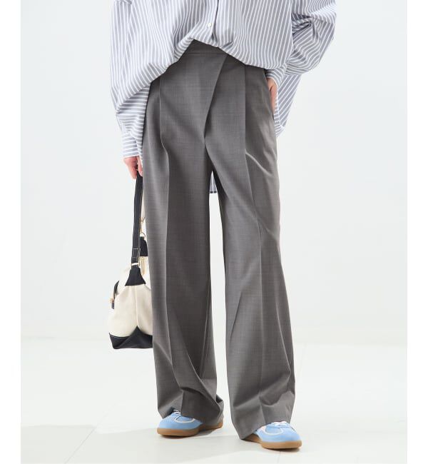 journal standard L'essage「【金子綾さん着用】LANAフロントラップパンツ」|スラックス|グレーA