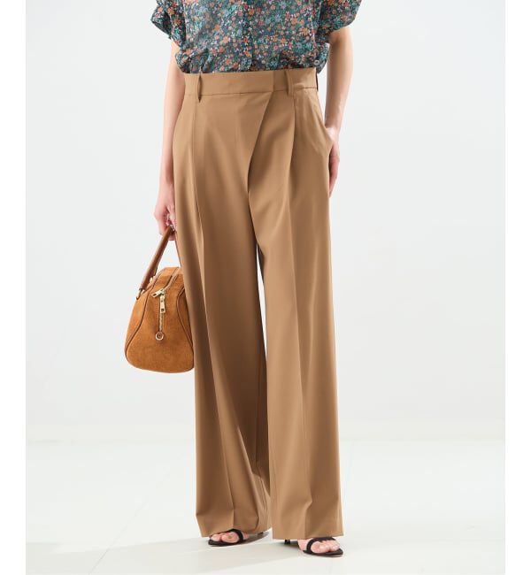 journal standard L'essage「【金子綾さん着用】LANAフロントラップパンツ」|スラックス|ブラウン