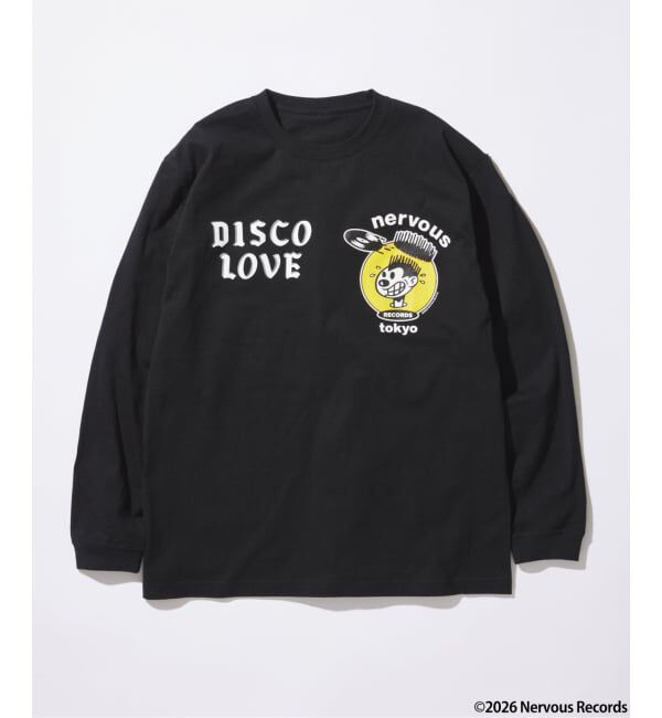 JOURNAL STANDARD「Nervous Records / ナーヴァス・レコーズ &times; A-1 CLOTHING  ロンT」|Tシャツ・カットソー|ブラック