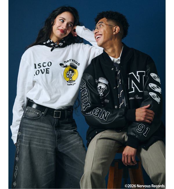 JOURNAL STANDARD「Nervous Records / ナーヴァス・レコーズ &times; A-1 CLOTHING  ロンT」|Tシャツ・カットソー|