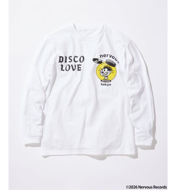 JOURNAL STANDARD「Nervous Records / ナーヴァス・レコーズ &times; A-1 CLOTHING  ロンT」|Tシャツ・カットソー|ホワイト