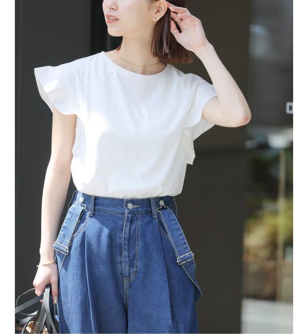 JOURNAL STANDARD relume「《WEB限定追加予約》フリルスリーブTシャツ」|Tシャツ・カットソー|ホワイト