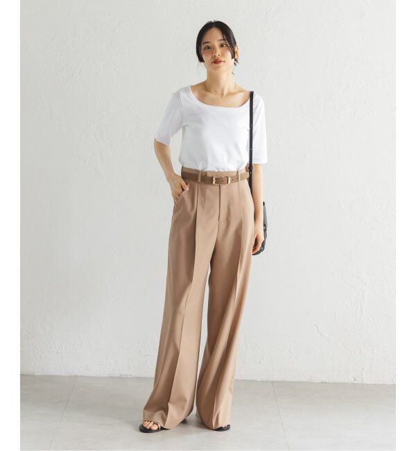 NOBLE「《追加》【洗える】エステルツイルストレッチスラックスパンツ7」|スラックス|