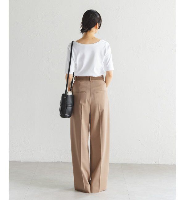 NOBLE「《追加》【洗える】エステルツイルストレッチスラックスパンツ7」|スラックス|