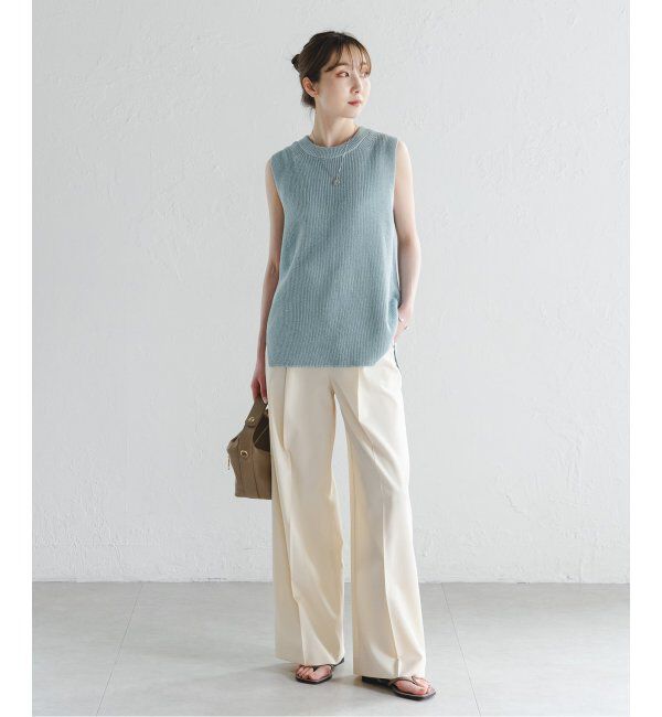 NOBLE「《追加》【洗える】エステルツイルストレッチスラックスパンツ7」|スラックス|