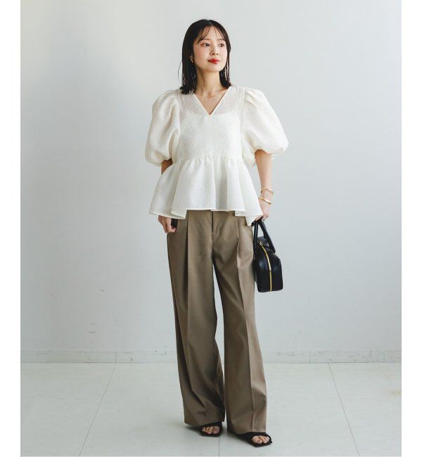 NOBLE「《追加》【洗える】シアーノイズジャガードブラウス」|シャツ・ブラウス|