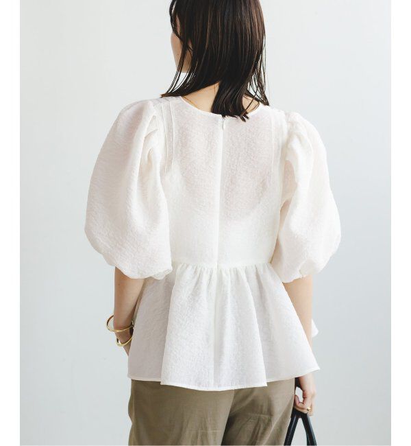 NOBLE「《追加》【洗える】シアーノイズジャガードブラウス」|シャツ・ブラウス|