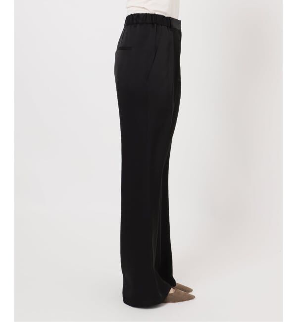 NOBLE「《セットアップ対応》ルナサテンナローフレアタックパンツ」|スラックス|
