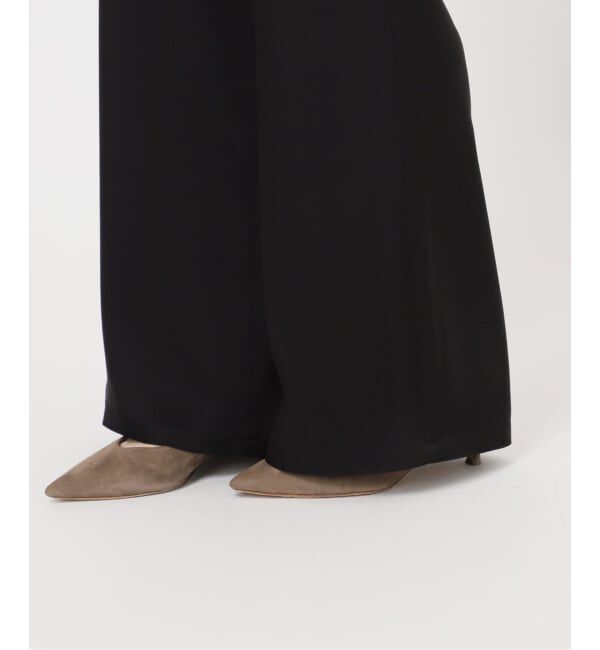 NOBLE「《セットアップ対応》ルナサテンナローフレアタックパンツ」|スラックス|