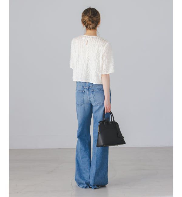 NOBLE「フェザーフリルハーフスリーブブラウス」|シャツ・ブラウス|