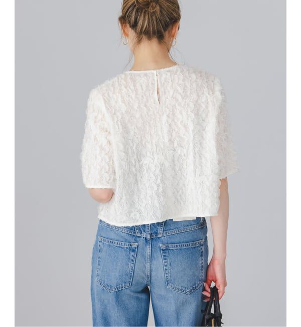 NOBLE「フェザーフリルハーフスリーブブラウス」|シャツ・ブラウス|