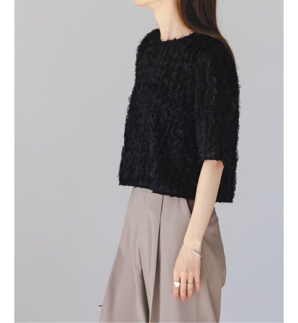 NOBLE「フェザーフリルハーフスリーブブラウス」|シャツ・ブラウス|