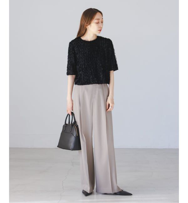 NOBLE「フェザーフリルハーフスリーブブラウス」|シャツ・ブラウス|