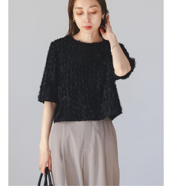 NOBLE「フェザーフリルハーフスリーブブラウス」|シャツ・ブラウス|