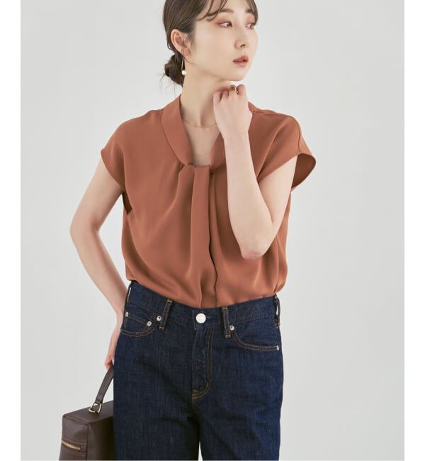 NOBLE「《追加予約》ボウタイライクノースリブラウス」|シャツ・ブラウス|