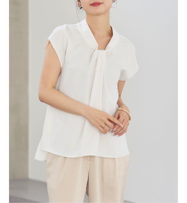 NOBLE「《追加予約》ボウタイライクノースリブラウス」|シャツ・ブラウス|