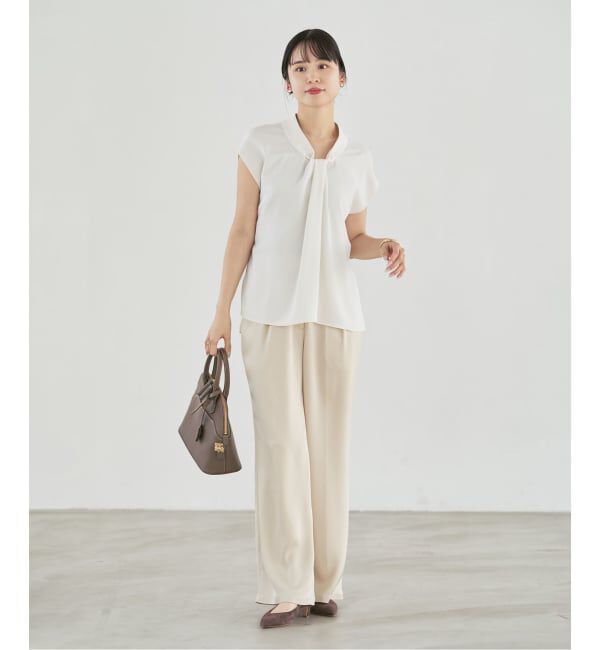 NOBLE「《追加予約》ボウタイライクノースリブラウス」|シャツ・ブラウス|