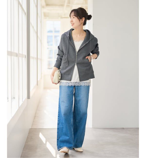 Spick and Span「《新色有り / 追加》ストレッチジップフードパーカー」|パーカー|