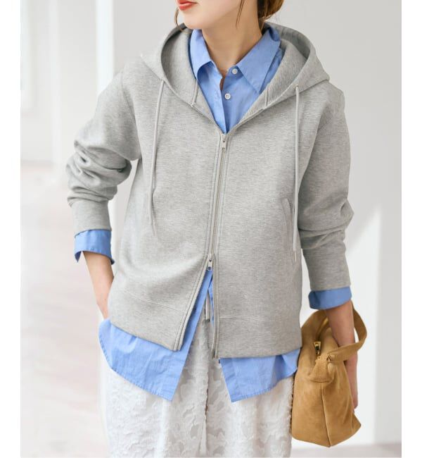 Spick and Span「《新色有り / 追加》ストレッチジップフードパーカー」|パーカー|