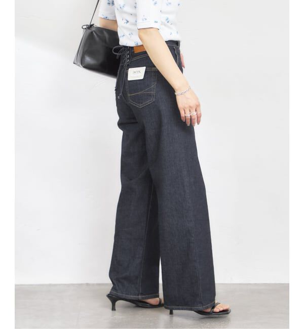 U by SPICK&SPAN「SOMETHING / サムシング LISA LACE UP WIDE」|デニム|