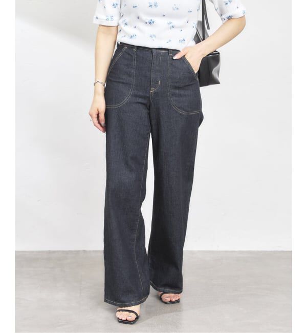 U by SPICK&SPAN「SOMETHING / サムシング LISA LACE UP WIDE」|デニム|