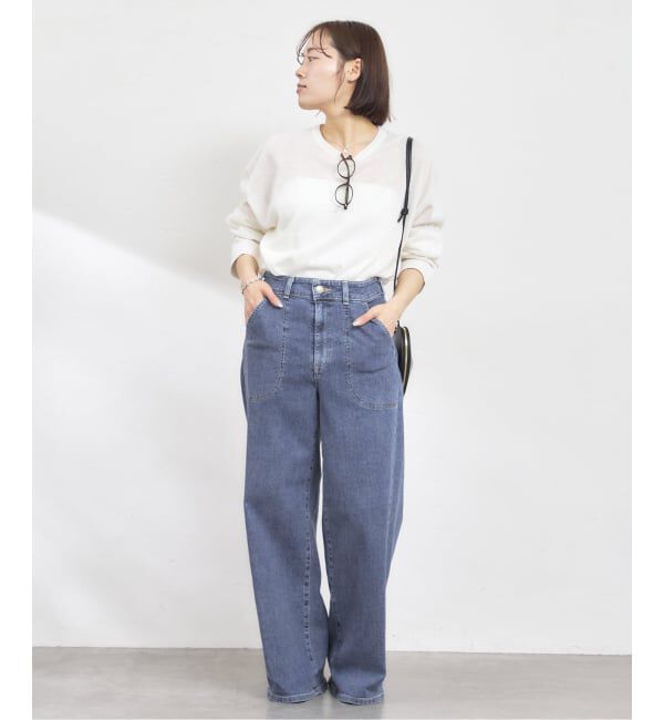 U by SPICK&SPAN「SOMETHING / サムシング LISA LACE UP WIDE」|デニム|