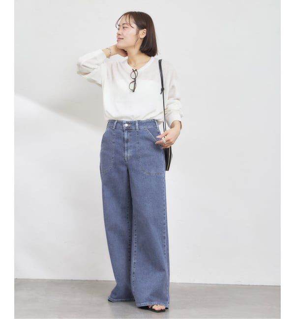 U by SPICK&SPAN「SOMETHING / サムシング LISA LACE UP WIDE」|デニム|