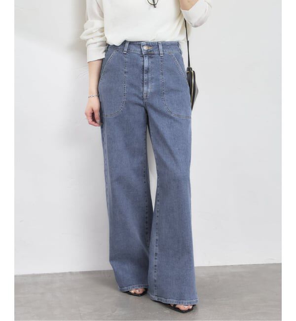 U by SPICK&SPAN「SOMETHING / サムシング LISA LACE UP WIDE」|デニム|