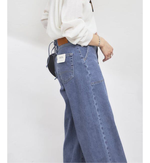U by SPICK&SPAN「SOMETHING / サムシング LISA LACE UP WIDE」|デニム|