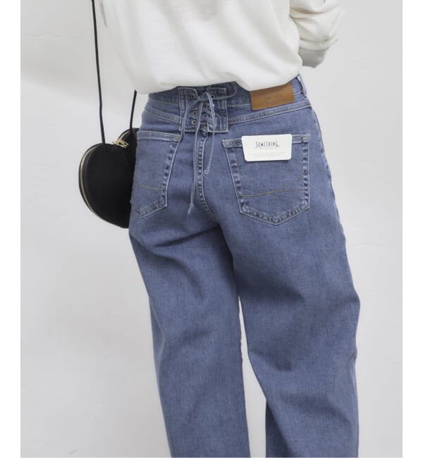 U by SPICK&SPAN「SOMETHING / サムシング LISA LACE UP WIDE」|デニム|