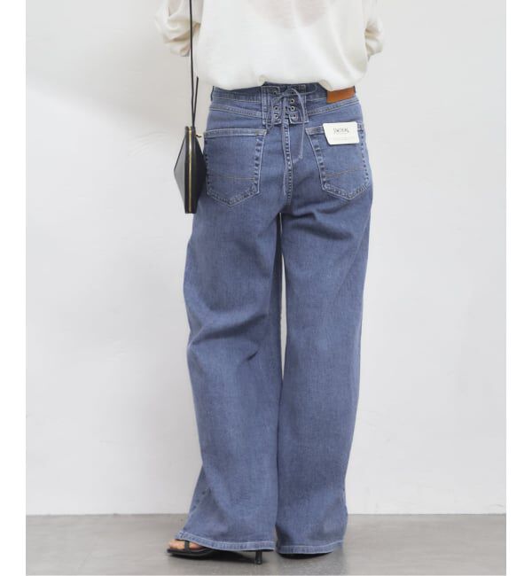 U by SPICK&SPAN「SOMETHING / サムシング LISA LACE UP WIDE」|デニム|