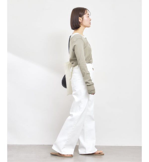 U by SPICK&SPAN「SOMETHING / サムシング LISA LACE UP WIDE」|デニム|