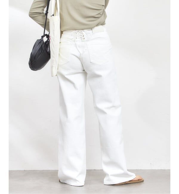 U by SPICK&SPAN「SOMETHING / サムシング LISA LACE UP WIDE」|デニム|