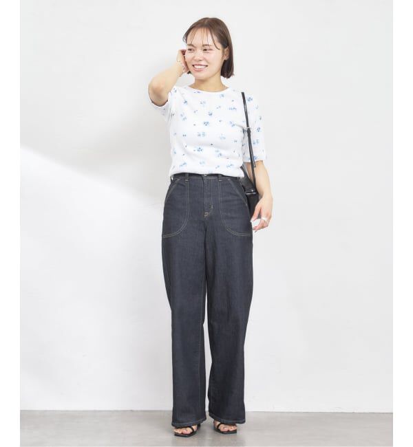 U by SPICK&SPAN「SOMETHING / サムシング LISA LACE UP WIDE」|デニム|