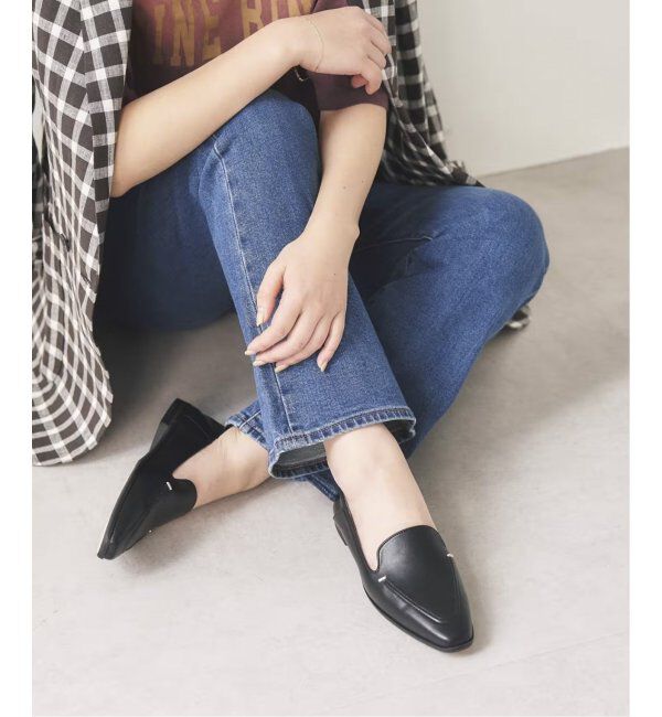  「《追加》スクエアステッチソフトローファー」|ローファー|ブラック A