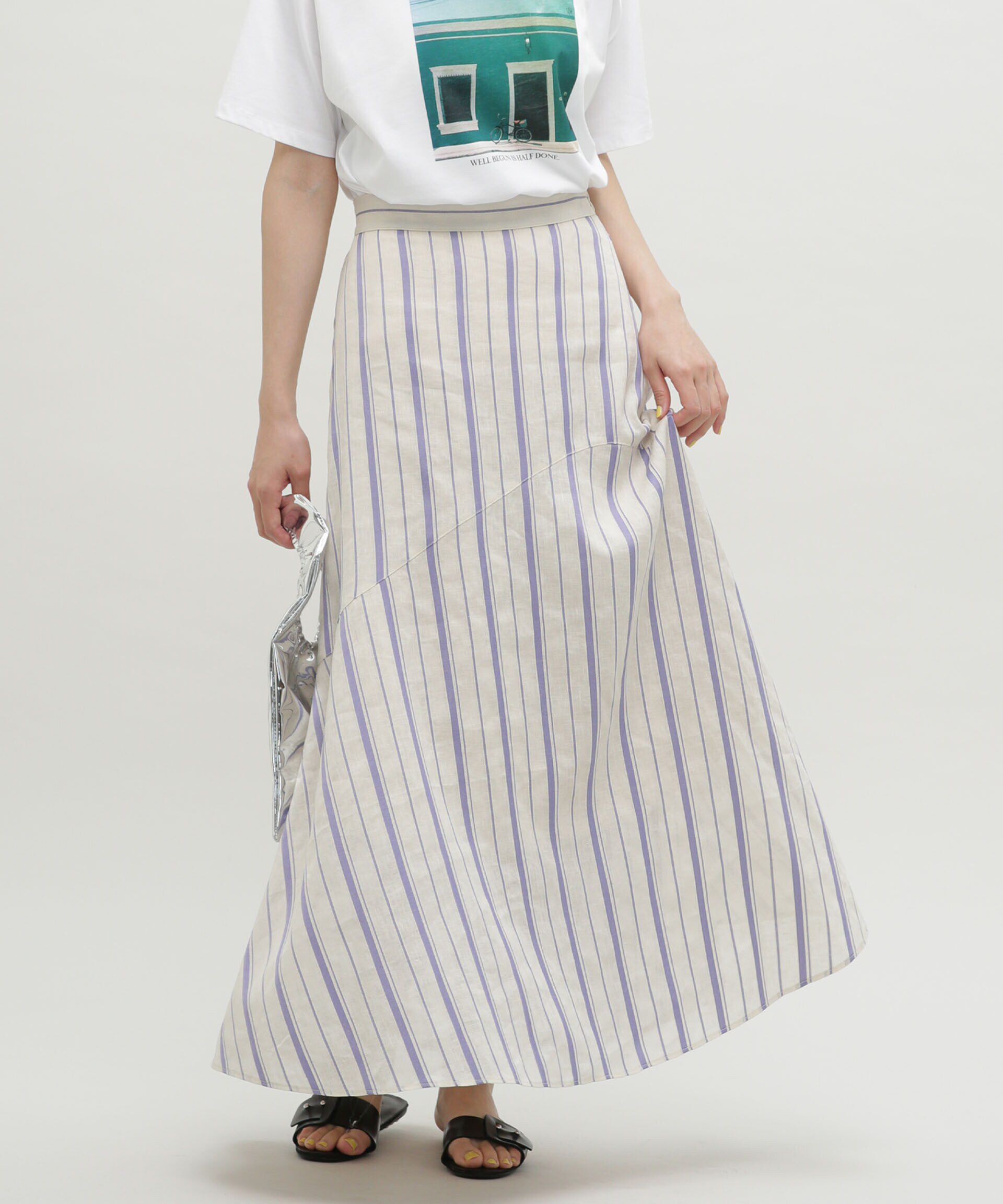 nano･universe「LB.03/リネンブレンドフレアーマキシスカート」|スカート|パターン21