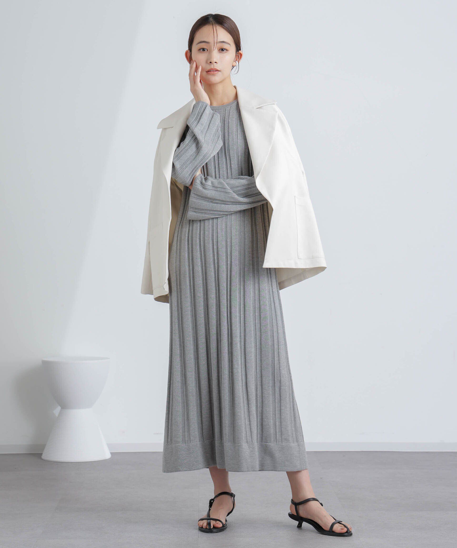 nano･universe「ワイドリブラメニットワンピース」|ワンピース|