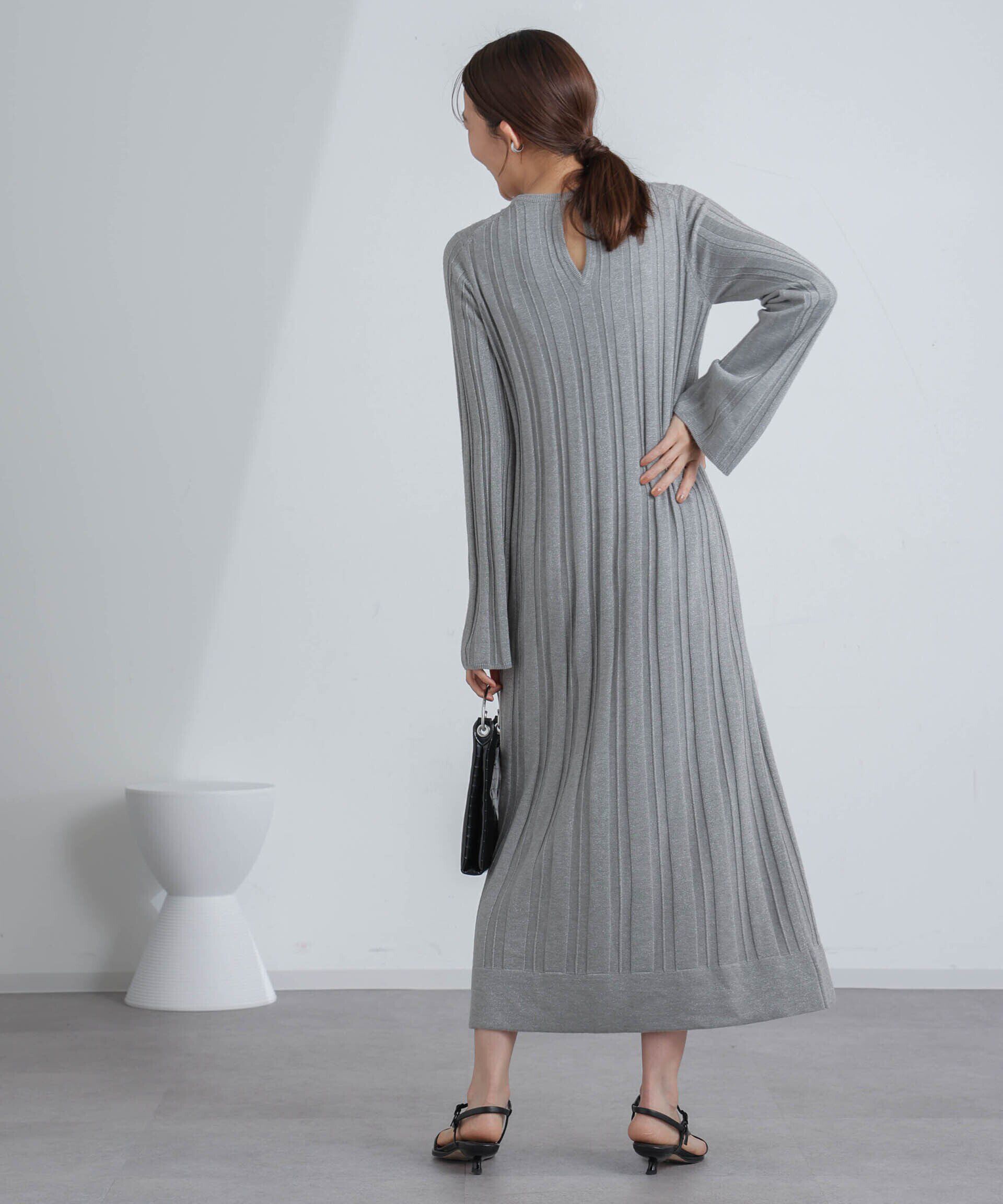 nano･universe「ワイドリブラメニットワンピース」|ワンピース|